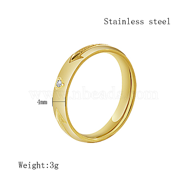 Arrow Pattern Stainless Steel Finger Ring for Women(HA9923-4)-5