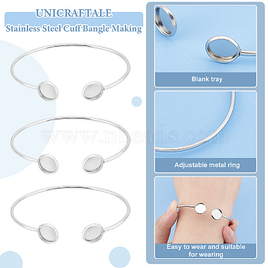 unicraftale 8pcs réglable 304 fabrication de bracelets manchette en acier inoxydable(STAS-UN0040-43)-5