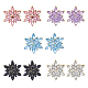 5 Pairs 5 Colors 3D Flower Cubic Zirconia Stud Earrings(EJEW-FI0001-76)-1