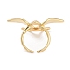 Brass Bird Open Cuff Ring for Women(RJEW-C102-05G)-3