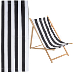 Stripe Pattern Chair Canvas Cloth, Beach Chair Cloth Replacement Supplies, Black, 1130x432x1mm(AJEW-WH0248-451-1)