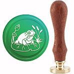 Brass Wax Seal Stamp with Handle, for DIY Scrapbooking, Frog Pattern, 89x30mm(AJEW-WH0184-0985)
