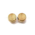 304 Stainless Steel Beads, Ion Plating(IP), Flat Round with Vortex, Real 18K Gold Plated, 6x3mm, Hole: 1.2mm(STAS-L315-067C-G)