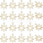 20Pcs Brass Charms, Sun, Golden, 15x13x0.5mm, Hole: 1.5mm(FIND-FH0004-01)