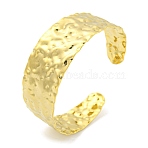 Ion Plating(IP) 304 Stainless Steel Textured Open Cuff Bangles for Women, Real 18K Gold Plated, Inner Diameter: 2-1/4 inch(5.6cm), 20mm(STAS-M001-17G)