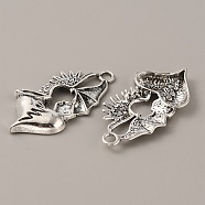 Gothic Tibetan Style Alloy Pendants, Antique Silver, Wing Pattern, 46x23x4.5mm, Hole: 3.3mm(FIND-CJC0016-23C)