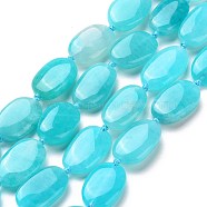Natural Amazonite Beads Strands, Oval, 16~21x10~12x4~6mm, Hole: 1mm, about 19~23pcs/strand, 15.94''(40.5cm)(G-P478-03A)
