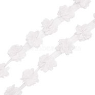 WADORN 1 Bundle Polyester Lace Trim, Flower Ball Trim, Clothing Accessories, Floral White, 2 inch(50mm), about 10 yards/bundle(DIY-WR0003-88B)