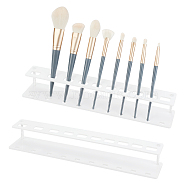 Acrylic Makeup Brush Organizer Display Stand, with Iron Finding, Rectangle, White, 32x5.6x4.42cm(MRMJ-WH0070-77P)