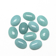 Natural White Jade Cabochons, Dyed, Oval, Turquoise, 18x13x5mm(X-G-R415-13x18-25)