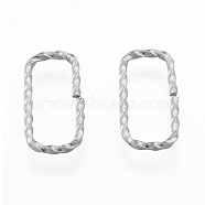304 Stainless Steel Linking Ring, Quick Link Connectors, Twisted Rectangle, Stainless Steel Color, 16x8.5x1.5mm, Inner Diameter: 5.5x14mm(STAS-N092-165)