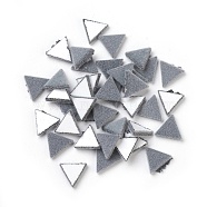 Flocky Acrylic Cabochons, Triangle, Gray, 8.5x9.5x1.5mm(X-OACR-I001-J04)
