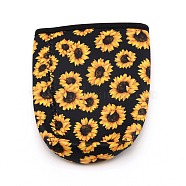 Neoprene Red Wine Cup Sleeve, Column, Sunflower Pattern, 140x120x7mm(AJEW-WH0241-51B-02)