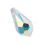 Preciosa&reg Crystal Pendants, Czech Crystal, 451 51 984 Drop, 00030 200 Crystal AB, 18x9mm, Hole: 1mm(X-PRC-PC18-00030-200)