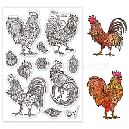 Custom PVC Plastic Clear Stamps, for DIY Scrapbooking, Photo Album Decorative, Cards Making, Cock, 160x110x3mm(DIY-WH0448-0607)