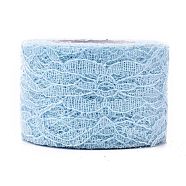 Sparkle Lace Fabric Ribbons, with Glitter Powder, for Wedding Party Decoration, Skirts Decoration Making, Alice Blue, 2 inch(5cm), 10 yards/roll(OCOR-K004-C05)