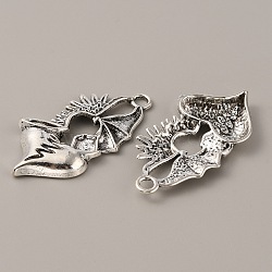 Gothic Tibetan Style Alloy Pendants, Antique Silver, Wing Pattern, 46x23x4.5mm, Hole: 3.3mm(FIND-CJC0016-23C)