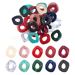Acrylic Linking Rings, Quick Link Connectors, For Jewelry Chains Making, Imitation Gemstone Style, Mixed Color, 51.5x45x3.5mm, Inner Diameter: 23x16mm, 10colors, 4pcs/color, 40pcs/bag(OACR-PH0001-37)