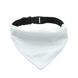 Heat Tranfer Printing Polyester Pet's Bandanas, Sublimation Blank Dog Cat Collar Bibs, with Side Release Buckle, Triangle, White, 270~350mm(ANIM-PW0004-15C)
