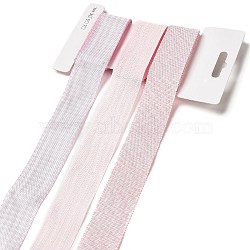 9 Yards 3 Styles Polyester Ribbon, for DIY Handmade Craft, Hair Bowknots and Gift Decoration, Light Pink Palette, Pink, 1~1-1/8 inch(25~28mm), about 3 yards/style(SRIB-A014-B15)