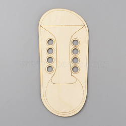 Unfinished Blank Wooden Shoelace Display Cards, Shoe Shape, Lemon Chiffon, 17x7.8x0.2cm(ODIS-WH0058-04)