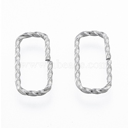 304 Stainless Steel Linking Ring, Quick Link Connectors, Twisted Rectangle, Stainless Steel Color, 16x8.5x1.5mm, Inner Diameter: 5.5x14mm(STAS-N092-165)