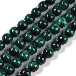 Natural Malachite Beads Strands, Round, 8mm, Hole: 1mm, about 50pcs/strand, 15.5 inch(39.5cm)(G-F461-05-8mm)