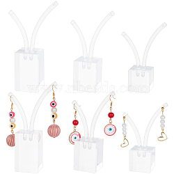 3Pcs 3 Sizes Transparent Acrylic Earring Display Stands, Tree Jewelry Display Holder for Earring Storage, Clear, 6~6.2x2.9x9.3~11.8cm, Hole: 1.6mm, 1pc/size(EDIS-WH0022-08)