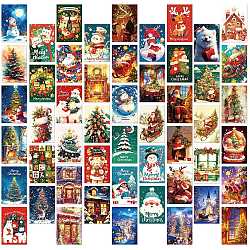 50Pcs Christmas Paper Greeting Cards, Rectangle, Mixed Color, 150x100x0.4mm(DIY-P085-15A)