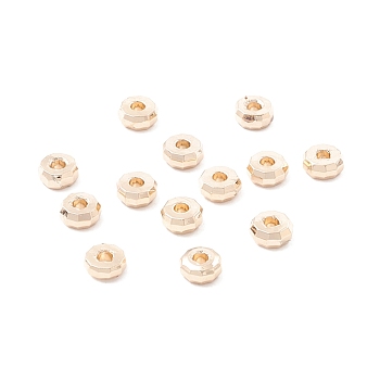 Brass Beads, Long-Lasting Plated, Rondelle, Light Gold, 4x2mm, Hole: 1.5mm