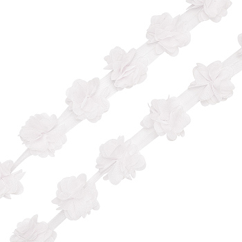 WADORN 1 Bundle Polyester Lace Trim, Flower Ball Trim, Clothing Accessories, Floral White, 2 inch(50mm), about 10 yards/bundle