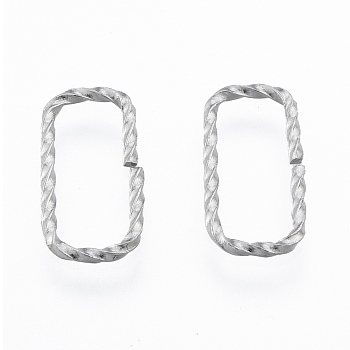 304 Stainless Steel Linking Ring, Quick Link Connectors, Twisted Rectangle, Stainless Steel Color, 16x8.5x1.5mm, Inner Diameter: 5.5x14mm