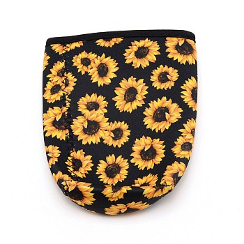 Neoprene Red Wine Cup Sleeve, Column, Sunflower Pattern, 140x120x7mm