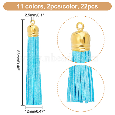 Elite 22Pcs 11 Colors Imitation Leather Tassel Pendants(FIND-PH0007-53)-4
