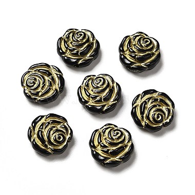 Black Flower Acrylic Beads