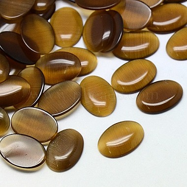 Saddle Brown Oval Glass Cabochons