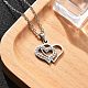 304 Stainless Steel Crystal Rhinestone Heart Pendant Cable Chain Necklaces for Women(NJEW-Z056-01B-P)-3