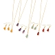 Natural Gemstone Pendant Necklace & Dangle Earrings Jewelry Sets(SJEW-JS01060)-1