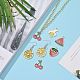 15Pcs 5 Style Light Gold Plated Fruit Theme Alloy Enamel Pendants(ENAM-ZZ0001-06)-7