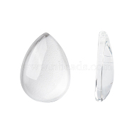 Transparent teardrop, Glass Cabochons, Clear, 18x13x4.5mm(X-GGLA-R024-18x13)
