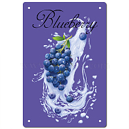 Rectangle Metal Iron Sign Poster, for Home Wall Decoration, Grape Pattern, 300x200x0.5mm(AJEW-WH0157-318)