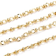 3.28 Feet Handmade Brass Oval Link Chains, Long-lasting Plated, Unwelded, Golden, 5.5x3.5x0.3mm and 6x4mm(X-CHC-I036-33G)