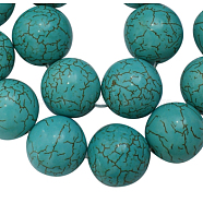 Synthetical Howlite Beads, Dyed, Round, Turquoise, 20mm, Hole: 1.5mm(X-TURQ-GSR20mm129)