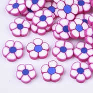 Handmade Polymer Clay Cabochons, Flower, White, 7.5~10x1~2mm, about 3275pcs/655g(CLAY-R087-12F)