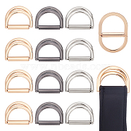 WADORN 24Pcs 3 Colors Alloy Double D Rings, Buckle Clasps, for Webbing, Strapping Bags, Garment Accessories, Mixed Color, 28x32x5mm, 8pcs/color(FIND-WR0010-56)