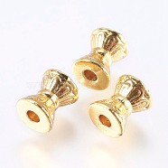 Alloy Beads, Real 18K Gold Plated, Bicone, Golden, 7x6mm, Hole: 2mm(PALLOY-F204-22G)