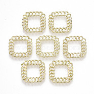 Rack Plating Alloy Filigree Joiners Links, Cadmium Free & Lead Free, Square, Light Gold, 18.5x18.5x2mm, Inner Diameter: 10x10mm(X-PALLOY-S132-191-RS)