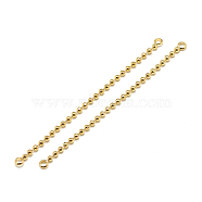 Brass Ball Chain Links connectors, Real 18K Gold Plated, 55x2x2mm, Hole: 1mm(KK-T032-176G)