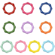 10Pcs Spray Painted Alloy Spring Gate Rings, Octagon, Mixed Color, 30x28x5mm, inner diameter: 19mm(FIND-YW0001-61)