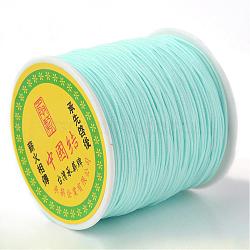 Braided Nylon Thread, Chinese Knotting Cord Beading Cord for Beading Jewelry Making, Pale Turquoise, 0.5mm, about 150yards/roll(NWIR-R006-0.5mm-02)